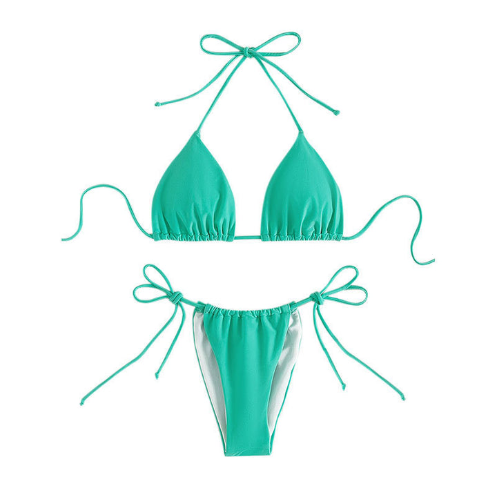 Women Triangle Bikini Set with adjustable straps and feminine accents Mune Fashion
