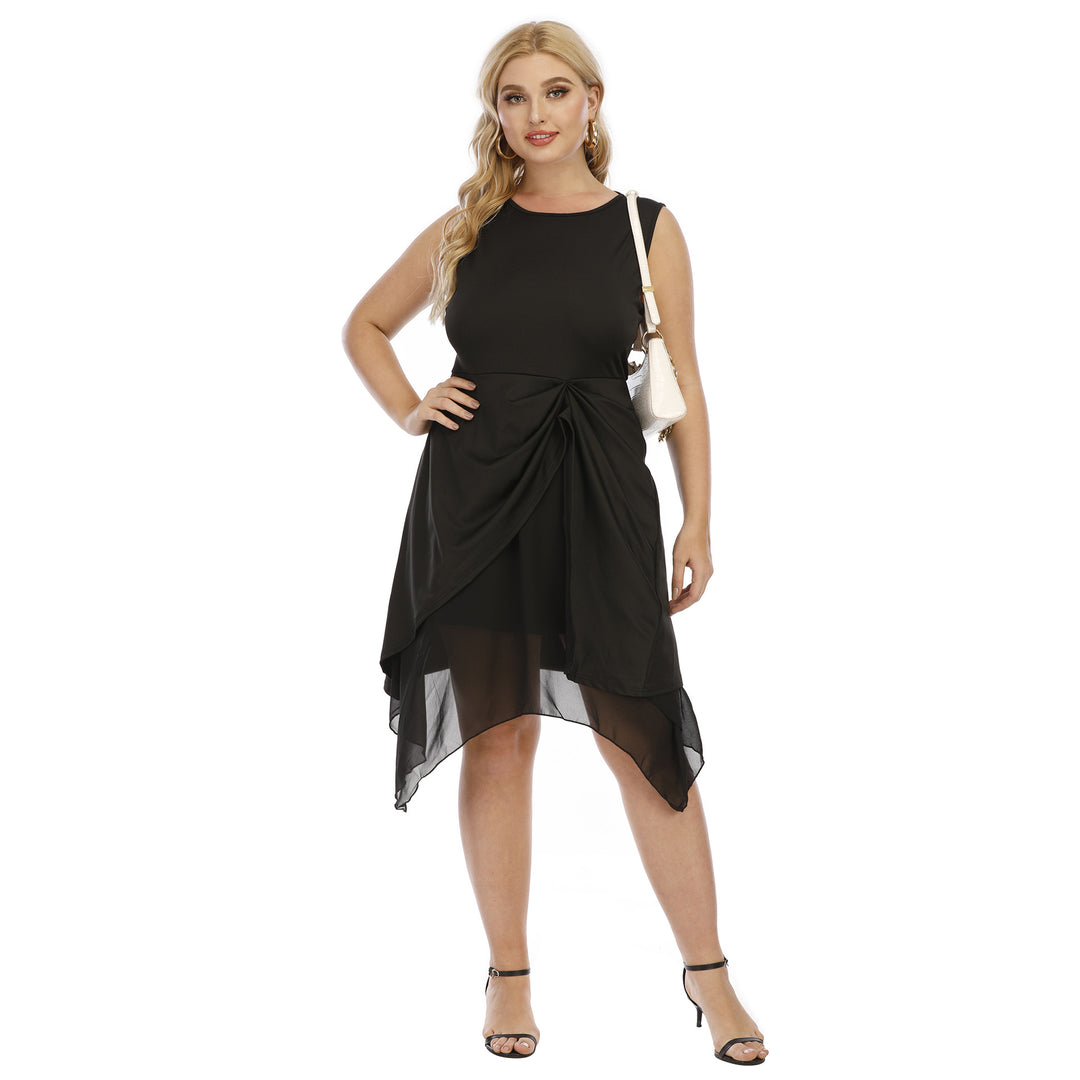 Women elegant asymmetrical dress with knot details Mune Fashion