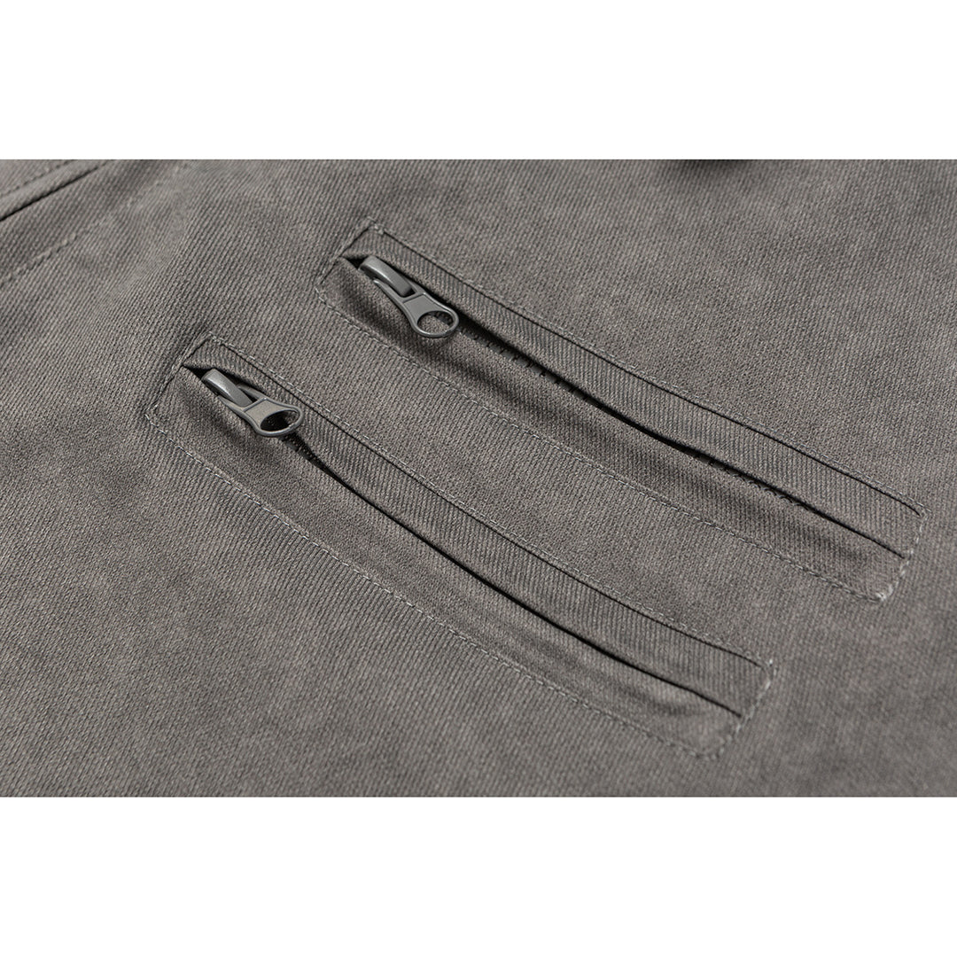 Men's Boxy Canvas Blouson Jacket in Utility Look with Cord Collar and Zip Chest Pockets Mune Fashion