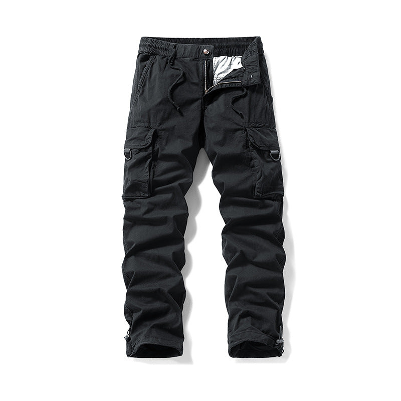 Men's Multifunctional Cargo Pants with Drawstring Waistband, Flap Pockets and Adjustable Leg Openings Mune Fashion