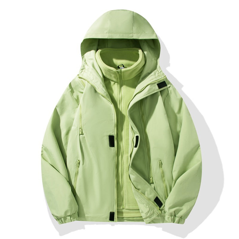 Men's Two-Piece Hybrid Hooded Jacket with Integrated Fleece Lining and Concealed Zippers Mune Fashion