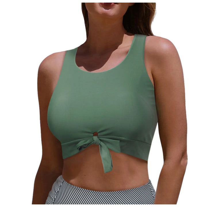 Women's Sporty Crop Top with Loop Tie Mune Fashion