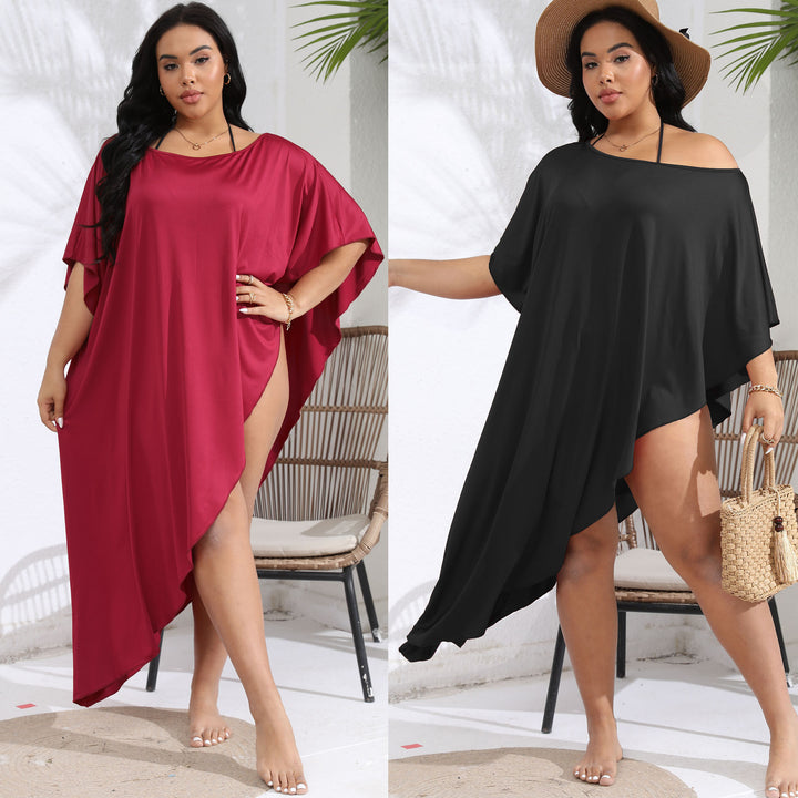 Women's airy beach cover-up with elegant asymmetrical cut Mune Fashion