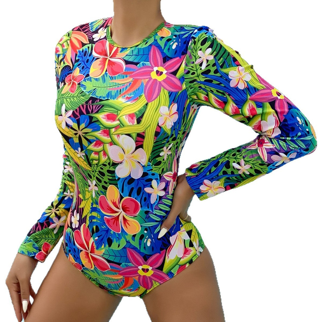 Women’s Long Sleeve Swimsuit with Floral Design Mune Fashion