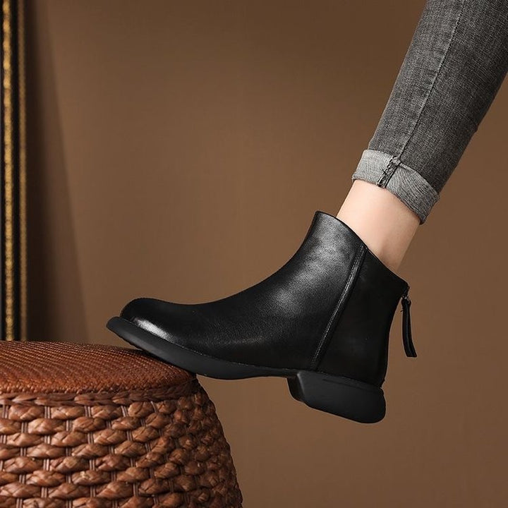 Women Elegant Ankle Boots with Zipper Mune Fashion
