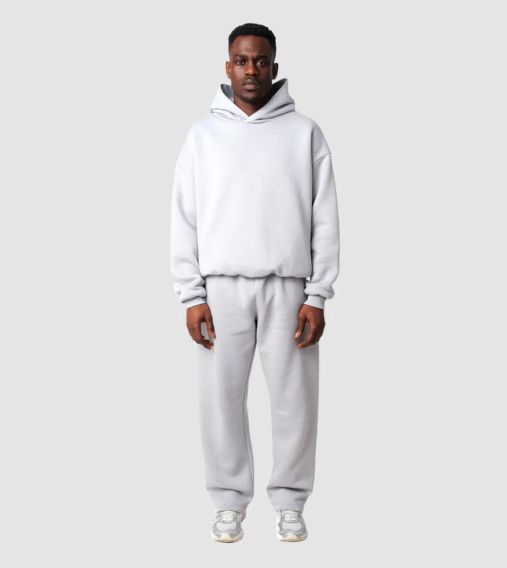 Unisex cozy loungewear set with high roll neck, relaxed-fit sweatshirt and straight sweatpants Mune Fashion