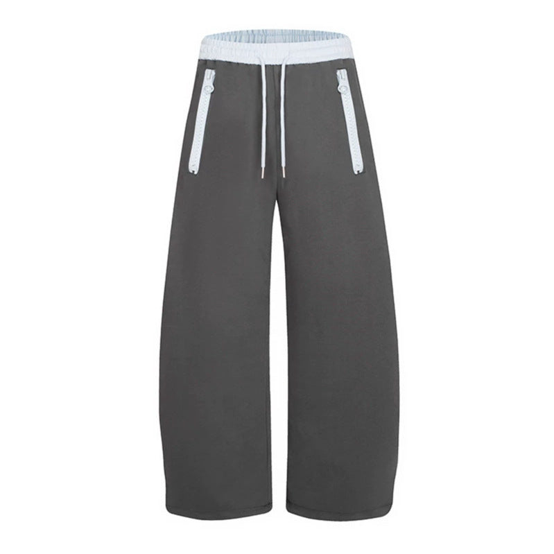 Ladies wide lounge pants with high comfort waistband, drawstring and zip pockets Mune Fashion