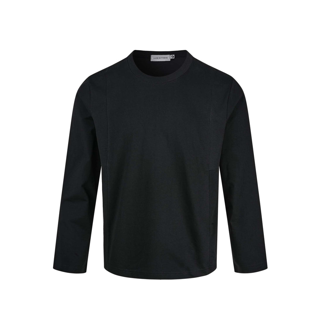 Unisex Technical Long Sleeve Shirt with Round Neck and Seamed Panel Detail Mune Fashion
