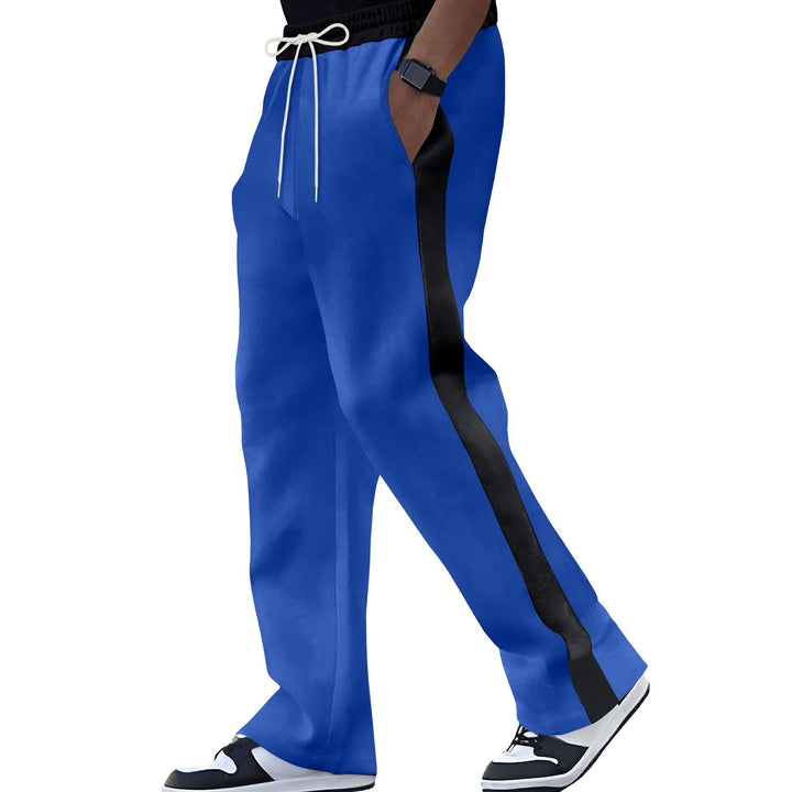 Men's Retro Trackpants with contrast side stripes, ribbed waistband, and flared leg Mune Fashion