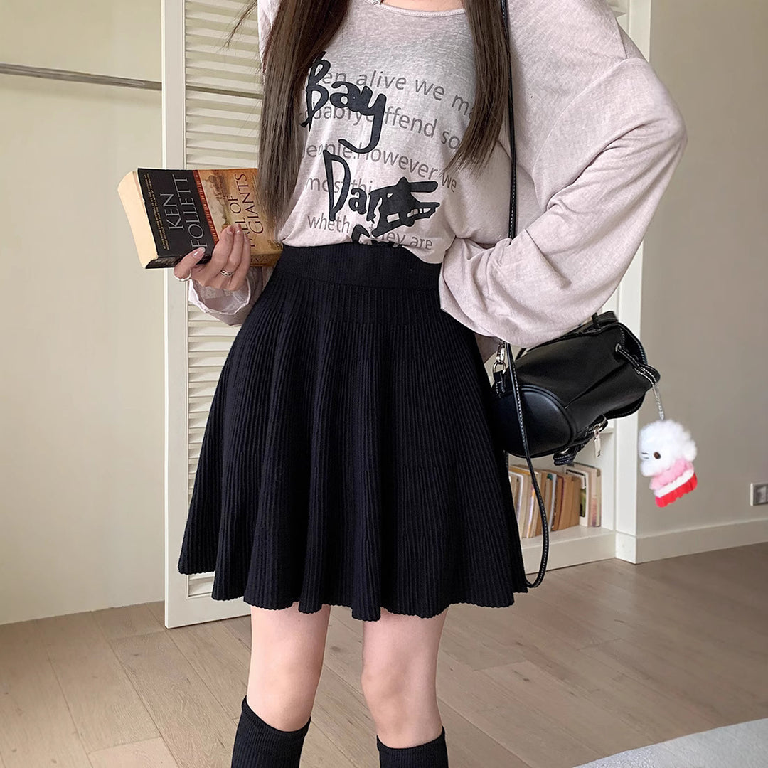 Women's Pleated Skirt with High Waist Mune Fashion