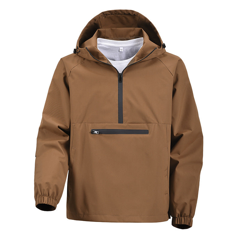 Men's Practical Windbreaker with Hood and Zipper Pockets Mune Fashion