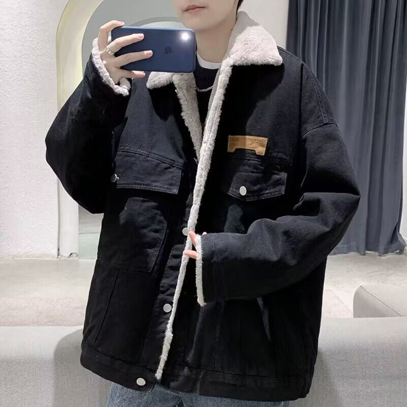 Men's Casual and Warm Denim Jacket with Lining Mune Fashion
