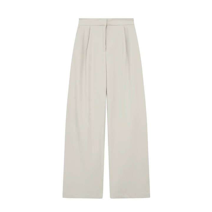 Women's wide high-cut fabric trousers with pleats and creases Mune Fashion