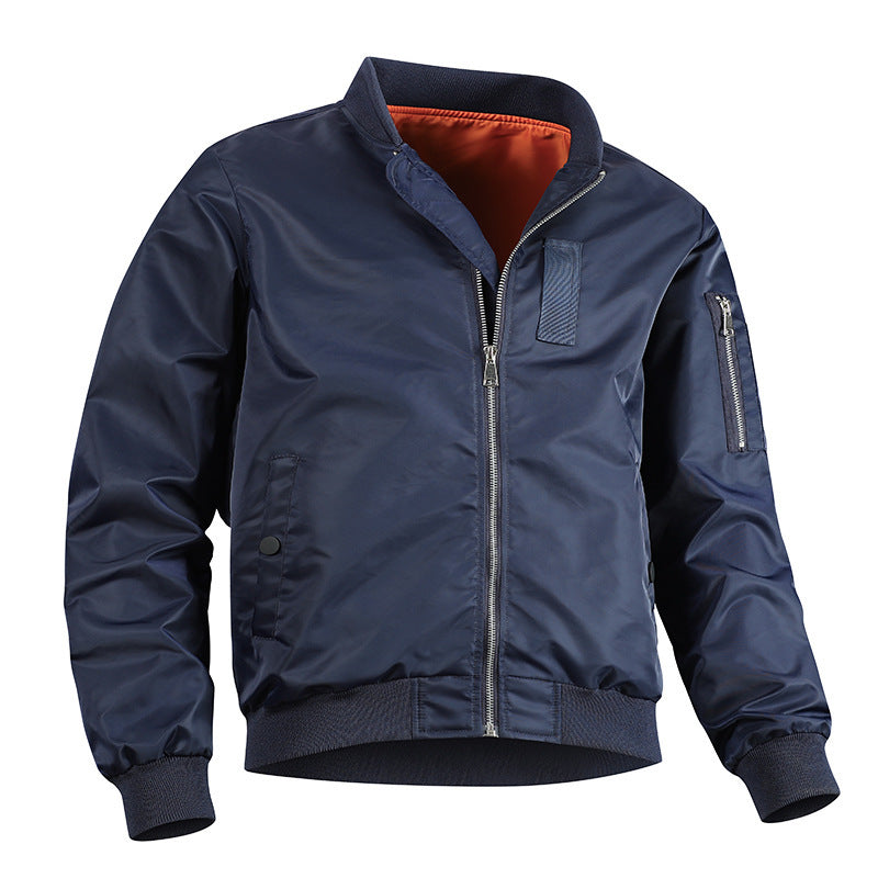 Men's Lightweight Flight Bomber Jacket with Water-Repellent Shell and Contrast Lining Mune Fashion