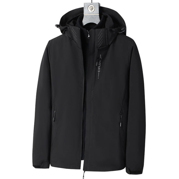 Men's wind and water-resistant hooded jacket with ergonomic cut and concealed zipper Mune Fashion