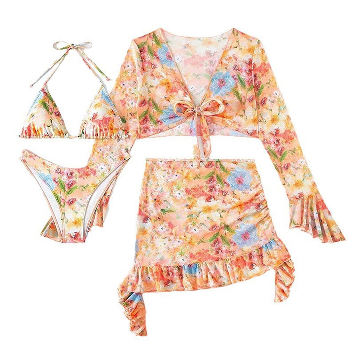 Women’s bikini set with floral crop top and ruffled brief Mune Fashion