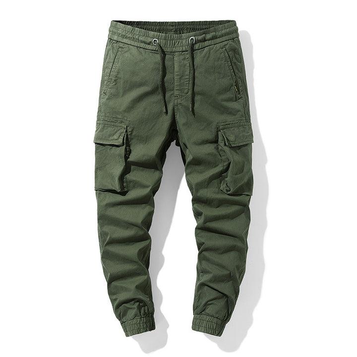 Men's Stretch Canvas Cargo Jogger with Elastic Waistband, Multi-Pocket, and Drawstring Mune Fashion