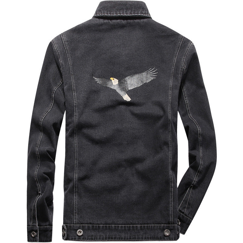Men's denim jacket with patch pockets and worn effects Mune Fashion