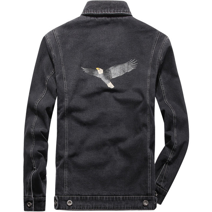 Men's denim jacket with patch pockets and worn effects Mune Fashion