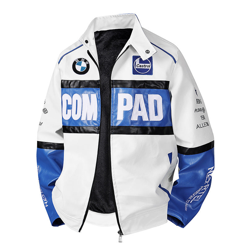 Men's stylish biker jacket with sporty accents Mune Fashion