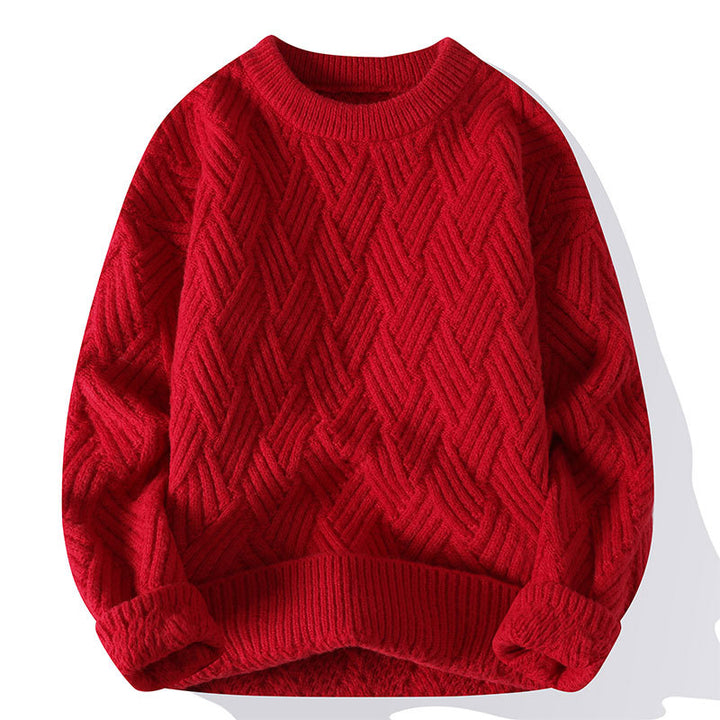Women’s chunky knit oversized sweater with cable pattern and elastic ribbed hem Mune Fashion