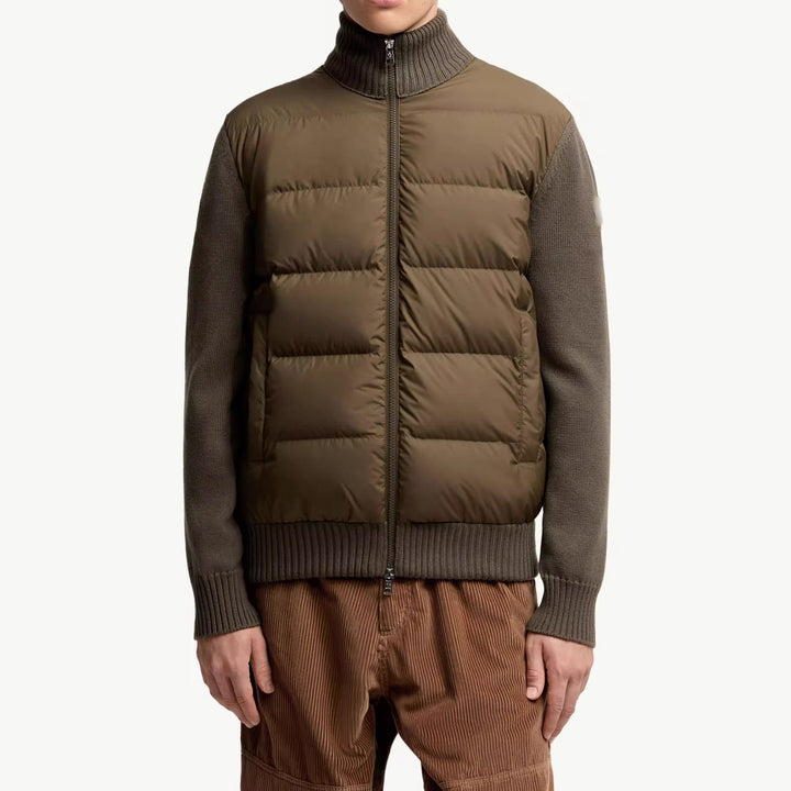 Men's sporty quilted jacket with high collar