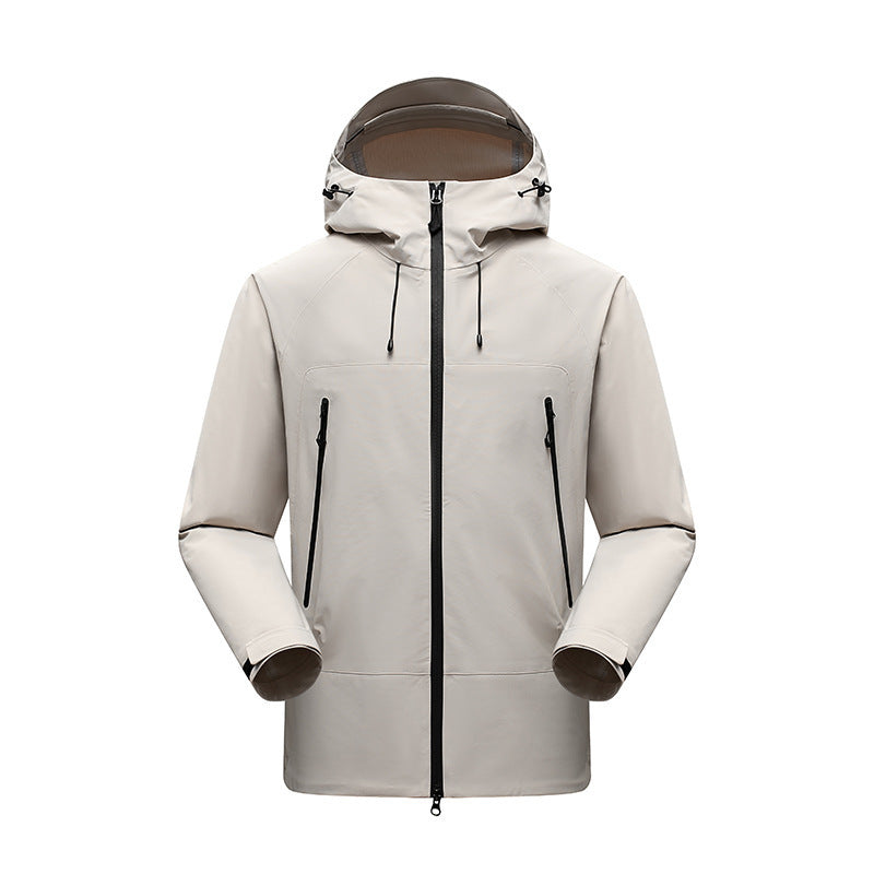 Men's Minimalistic technical three-layer softshell jacket with sealed seams and waterproof front zipper Mune Fashion