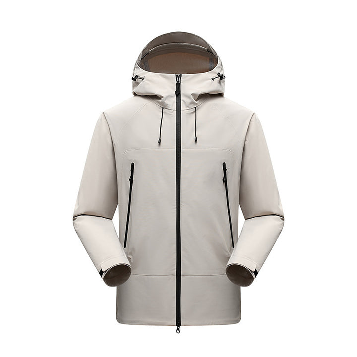 Men's Minimalistic technical three-layer softshell jacket with sealed seams and waterproof front zipper Mune Fashion