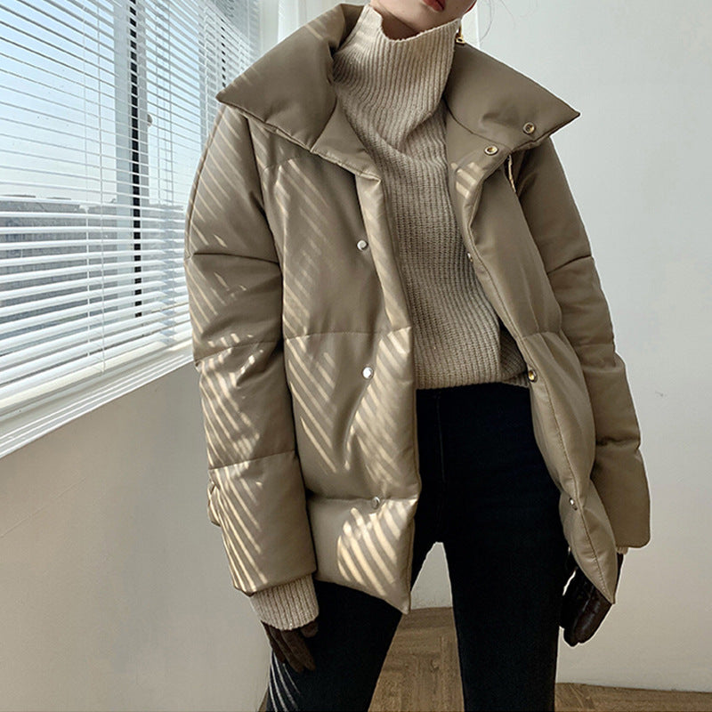 Ladies Fashion Transitional Jacket with High Collar Mune Fashion