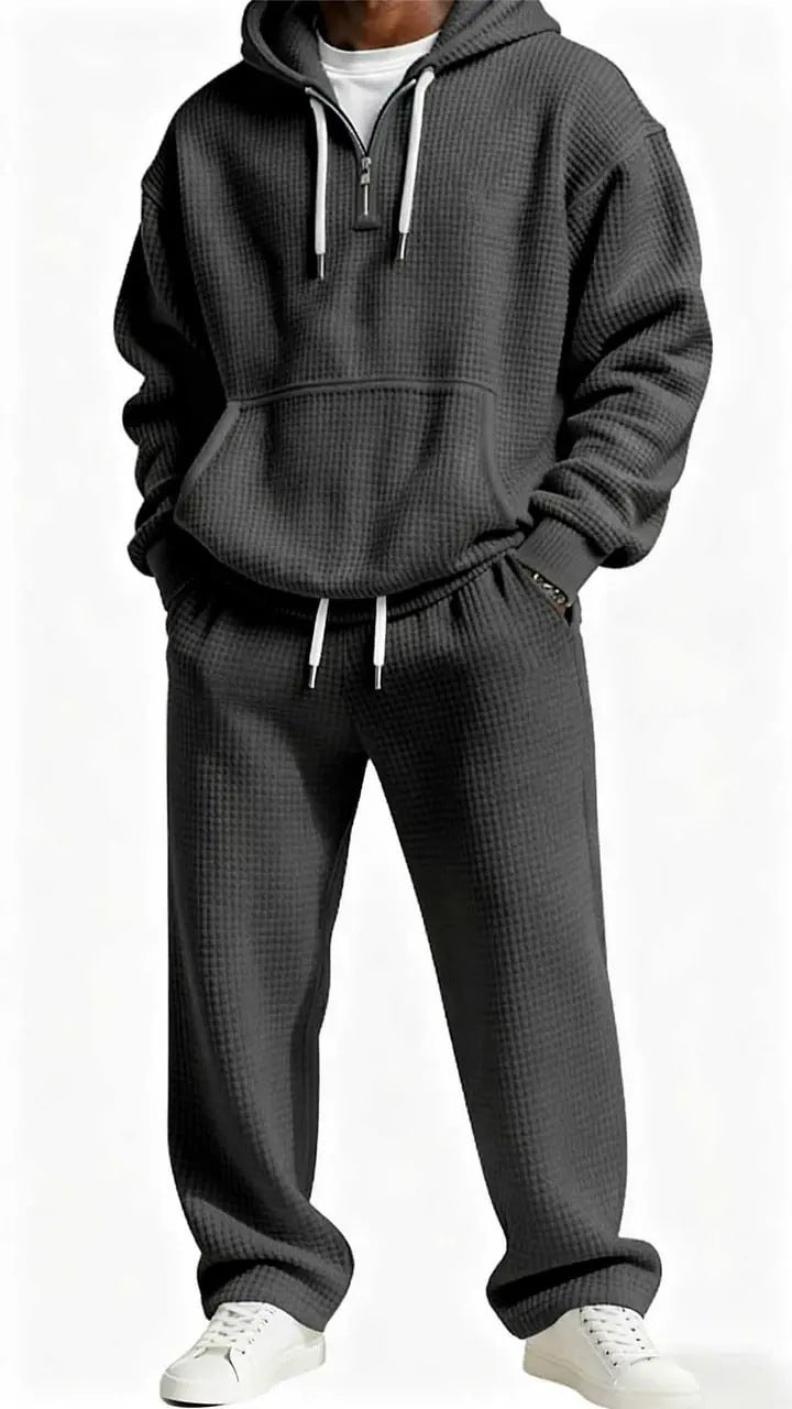 Men's trendy hoodie with practical zipper and comfortable jogging pants Mune Fashion
