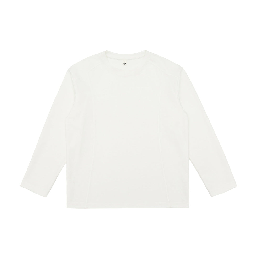 Women Fine Cotton Long Sleeve Shirt with Straight Hem and Decorative Stitch Detail Mune Fashion