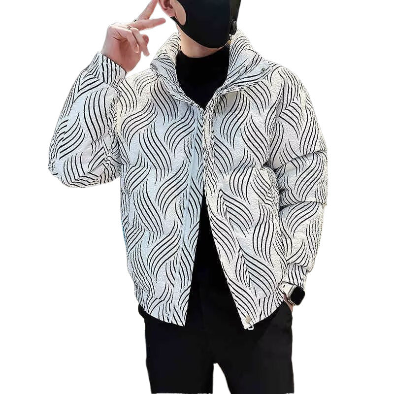 Men's Fashion Quilted Jacket with Wavy Pattern Mune Fashion