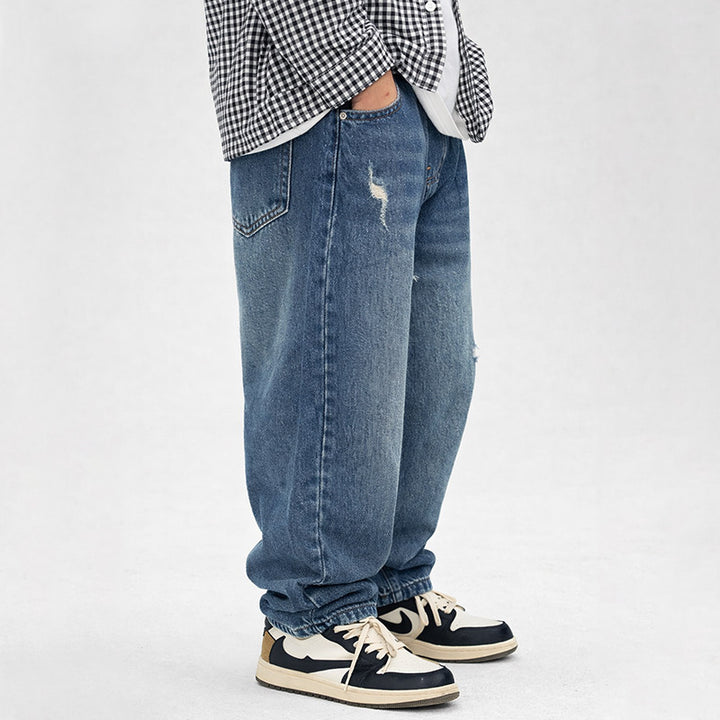 Unisex casual wide-cut jeans with elastic waistband Mune Fashion