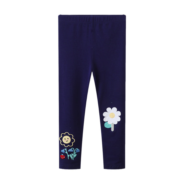 Girls leggings with playful flower application Mune Fashion