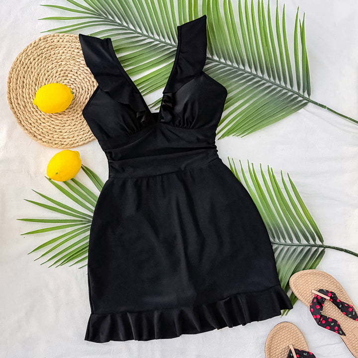 Ladies Elegant Swimsuit with Ruffle Details Mune Fashion