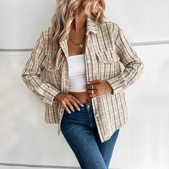 Women's Checkered Shirt Jacket Mune Fashion