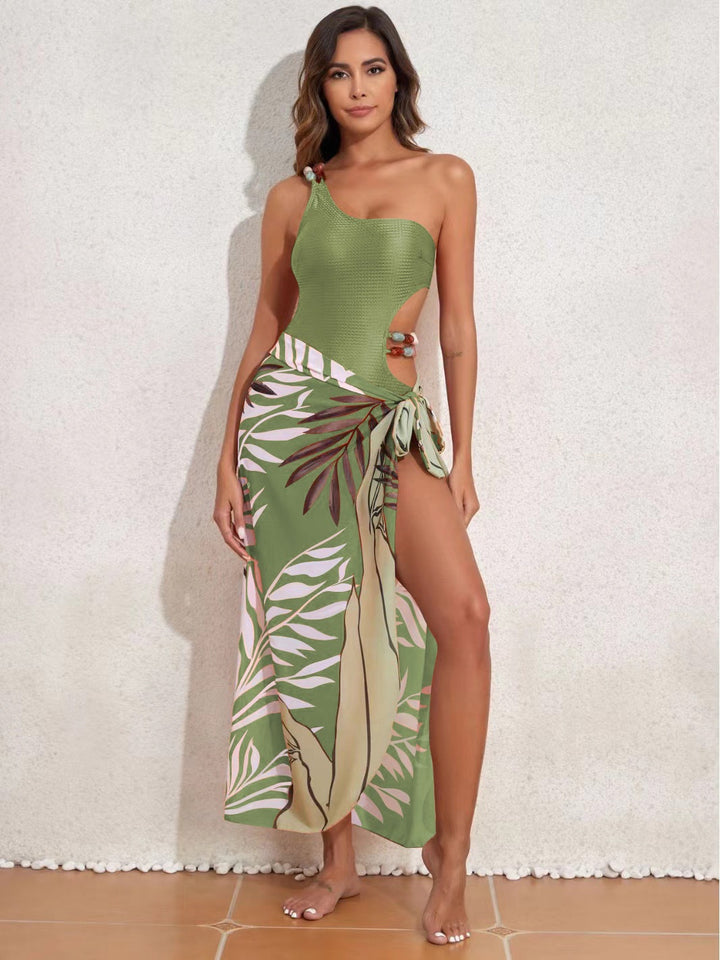 Women's swimsuit set with asymmetrical top and elegant sarong Mune Fashion