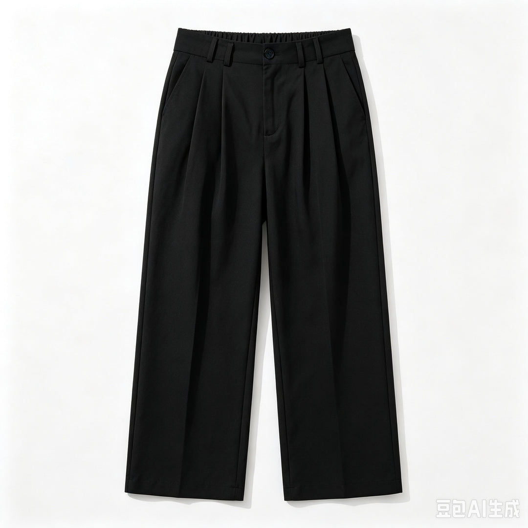 Women's high-waisted wide pleated trousers with cropped legs and adjustable button cuffs Mune Fashion