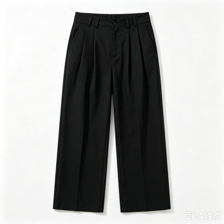 Women's high-waisted wide pleated trousers with cropped legs and adjustable button cuffs Mune Fashion