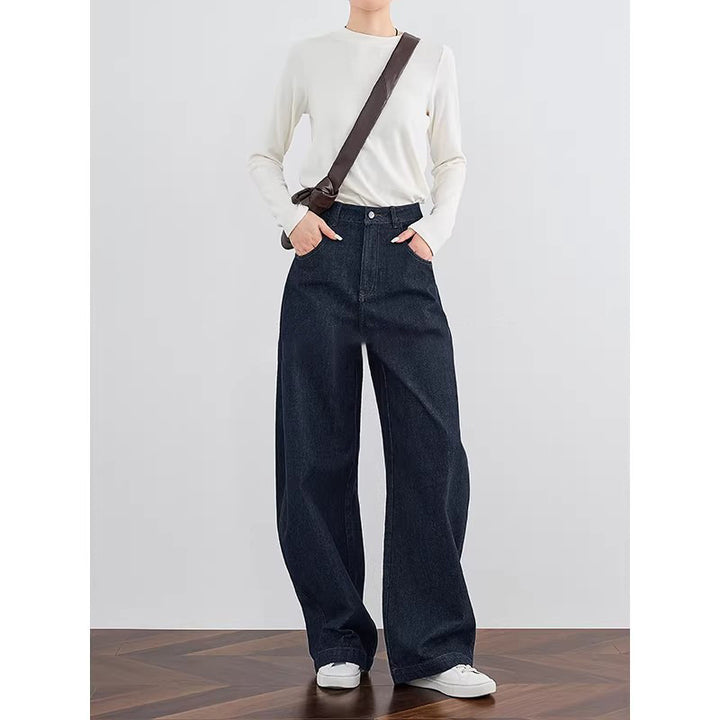 Ladies Wide Cut Jeans Trousers Mune Fashion
