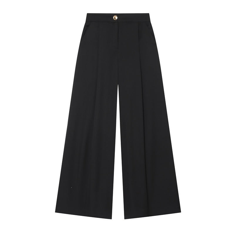 Women's Wide-Cut Palazzo Trousers with High Waist and Crease Mune Fashion