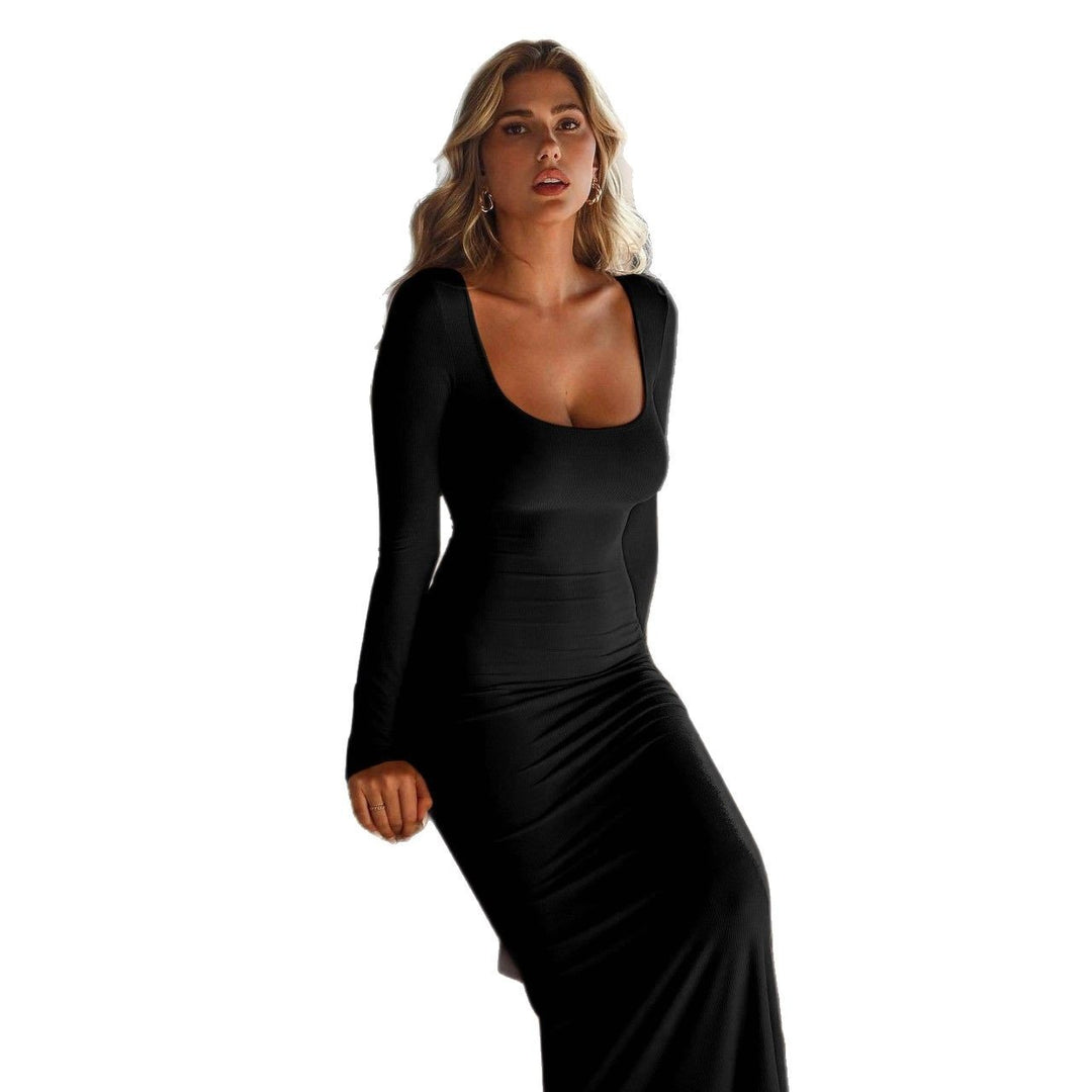 Women Elegant Long Sleeve Maxi Dress Mune Fashion