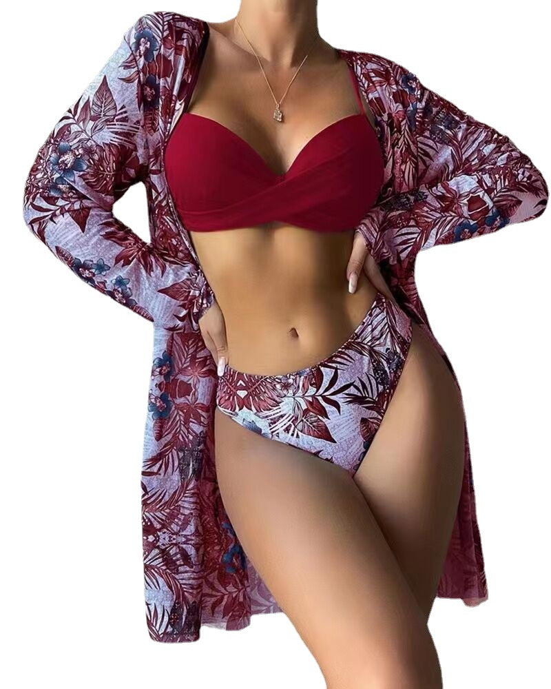 Women's Bikini Set with Floral Cover-Up Mune Fashion