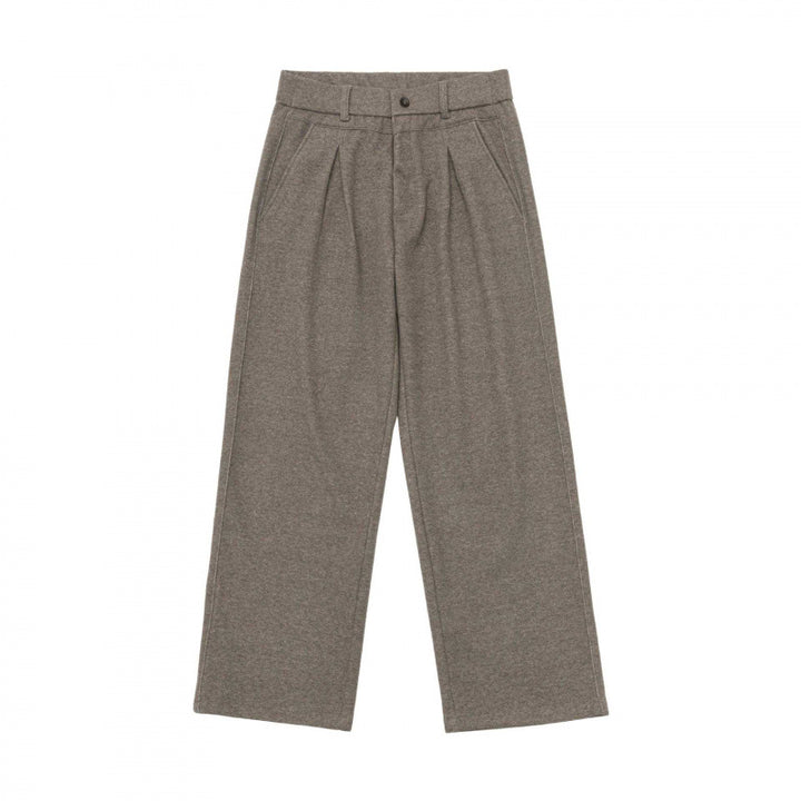 Ladies Wide Pleated Trousers with High Waist and Straight Leg Mune Fashion