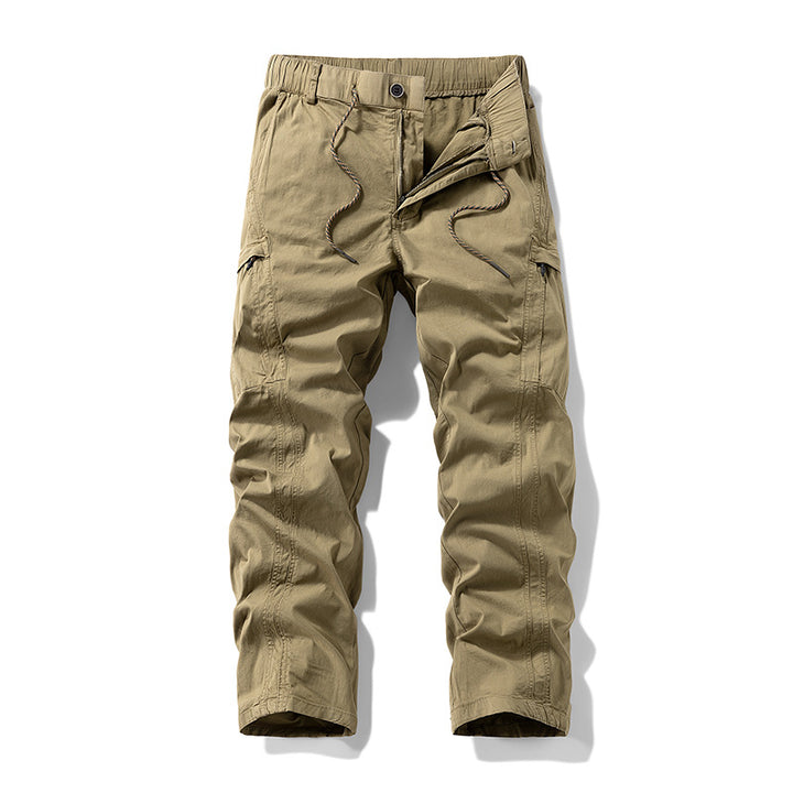 Men's Stretch Utility Cargo Pants with Elastic Waistband and Multiple Pockets Mune Fashion