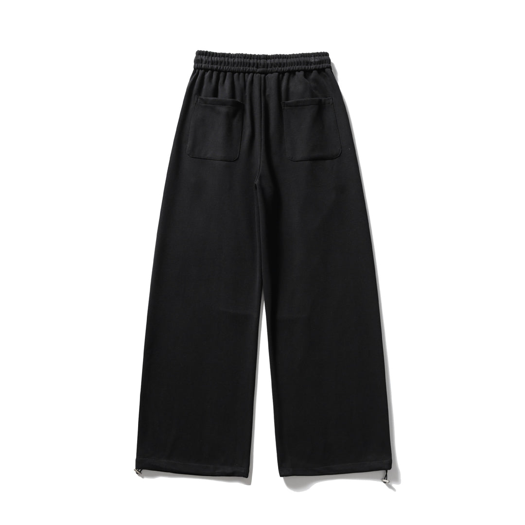 Unisex Wide Sweatpants with Drawstring, Knee Patch and Adjustable Hem Mune Fashion