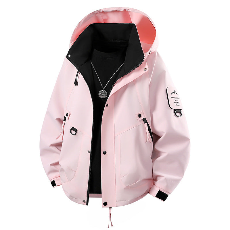 Men's nano wind- and waterproof softshell outdoor jacket with stowable hood, utility pockets, and adjustable cuffs Mune Fashion