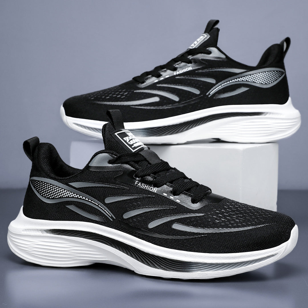 Men's breathable performance running shoe with shock-absorbing air chamber midsole and padded heel collar Mune Fashion