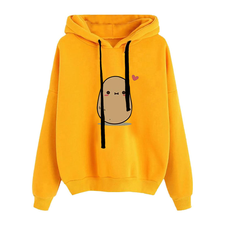 Women's casual oversized hoodie with heart and paw print, drawstring and ribbed cuffs Mune Fashion