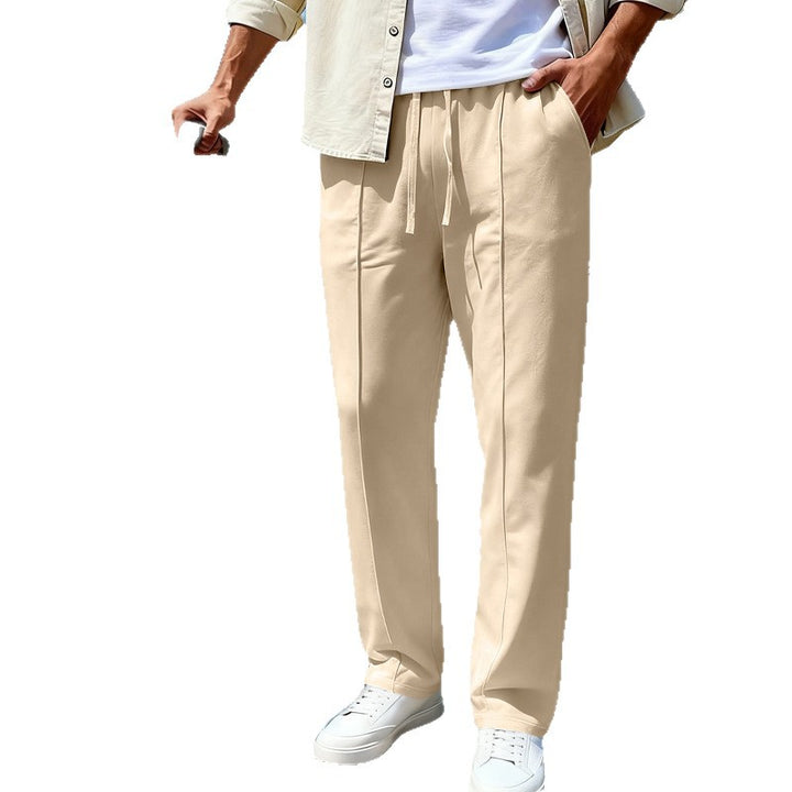 Men's casual-elegant pleated sweatpants with crease, elastic drawstring waistband and side pockets Mune Fashion